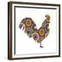 Rooster Abstract Circles-Ron Magnes-Framed Giclee Print