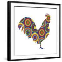 Rooster Abstract Circles-Ron Magnes-Framed Giclee Print