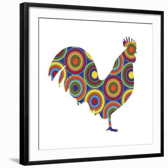 Rooster Abstract Circles-Ron Magnes-Framed Giclee Print