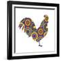 Rooster Abstract Circles-Ron Magnes-Framed Giclee Print