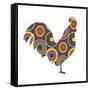 Rooster Abstract Circles-Ron Magnes-Framed Stretched Canvas