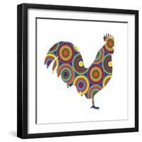 Rooster Abstract Circles-Ron Magnes-Framed Premium Giclee Print