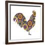 Rooster Abstract Circles-Ron Magnes-Framed Giclee Print