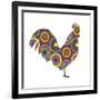 Rooster Abstract Circles-Ron Magnes-Framed Giclee Print