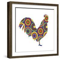 Rooster Abstract Circles-Ron Magnes-Framed Giclee Print