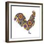 Rooster Abstract Circles-Ron Magnes-Framed Giclee Print