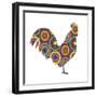 Rooster Abstract Circles-Ron Magnes-Framed Giclee Print