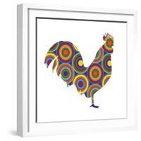 Rooster Abstract Circles-Ron Magnes-Framed Giclee Print