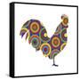 Rooster Abstract Circles-Ron Magnes-Framed Stretched Canvas