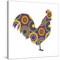 Rooster Abstract Circles-Ron Magnes-Stretched Canvas