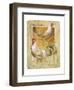 Rooster and Hen-Joadoor-Framed Art Print