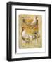 Rooster and Hen-Joadoor-Framed Art Print