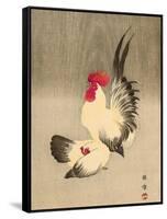 Rooster and Hen-Bairei Kono-Framed Stretched Canvas