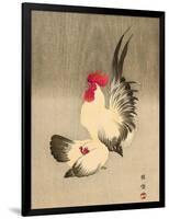 Rooster and Hen-Bairei Kono-Framed Giclee Print