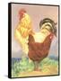 Rooster and Hen-null-Framed Stretched Canvas