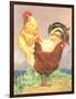 Rooster and Hen-null-Framed Art Print