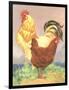 Rooster and Hen-null-Framed Art Print