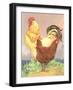 Rooster and Hen-null-Framed Art Print