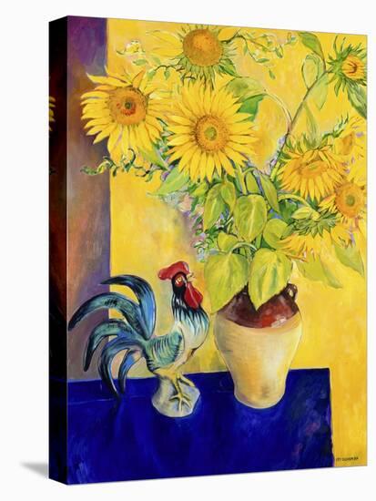 Rooster and Sunflowers (Coq et Tournesols)-Isy Ochoa-Stretched Canvas