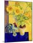 Rooster and Sunflowers (Coq et Tournesols)-Isy Ochoa-Mounted Giclee Print