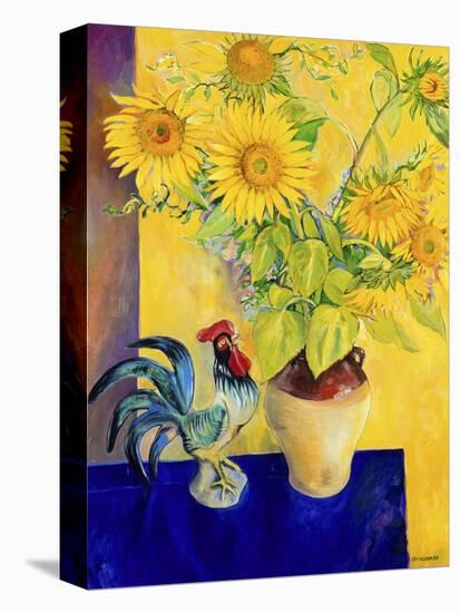 Rooster and Sunflowers (Coq et Tournesols)-Isy Ochoa-Stretched Canvas