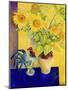 Rooster and Sunflowers (Coq et Tournesols)-Isy Ochoa-Mounted Giclee Print