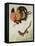 Rooster and Weasel-Koson Ohara-Framed Stretched Canvas