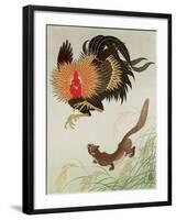 Rooster and Weasel-Koson Ohara-Framed Giclee Print