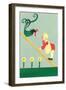 Rooster, Boy on Ladder-null-Framed Art Print