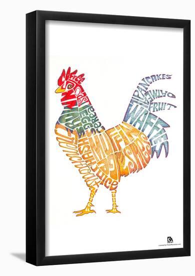 Rooster Breakfast 2 Text Poster-null-Framed Poster