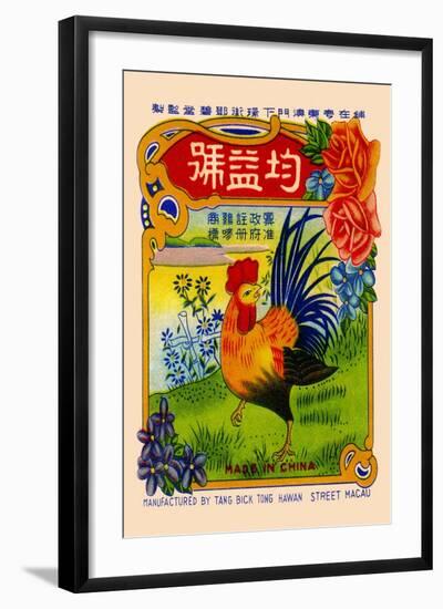 Rooster by the River Firecrackers-null-Framed Art Print