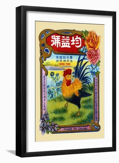 Rooster by the River Firecrackers-null-Framed Art Print