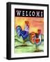 Rooster Chicken Flag-Cheryl Bartley-Framed Giclee Print