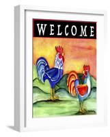 Rooster Chicken Flag-Cheryl Bartley-Framed Giclee Print