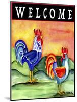 Rooster Chicken Flag-Cheryl Bartley-Mounted Giclee Print