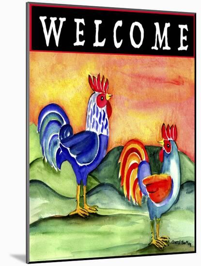 Rooster Chicken Flag-Cheryl Bartley-Mounted Giclee Print