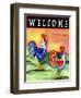 Rooster Chicken Flag-Cheryl Bartley-Framed Giclee Print