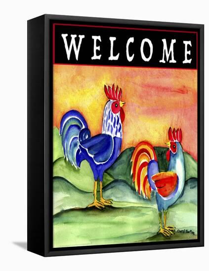 Rooster Chicken Flag-Cheryl Bartley-Framed Stretched Canvas