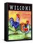 Rooster Chicken Flag-Cheryl Bartley-Framed Stretched Canvas
