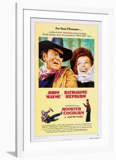 ROOSTER COGBURN, John Wayne, Katharine Hepburn, 1975-null-Framed Art Print