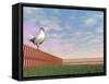 Rooster Crowing - 3D Render-Elenarts-Framed Stretched Canvas