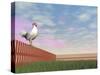 Rooster Crowing - 3D Render-Elenarts-Stretched Canvas