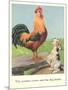 Rooster Crows and Dog Barks-null-Mounted Art Print