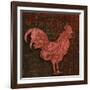 Rooster Damask 1-Diane Stimson-Framed Art Print