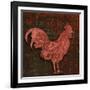 Rooster Damask 1-Diane Stimson-Framed Art Print