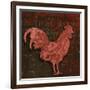 Rooster Damask 1-Diane Stimson-Framed Art Print