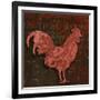 Rooster Damask 1-Diane Stimson-Framed Art Print