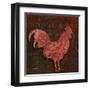 Rooster Damask 1-Diane Stimson-Framed Art Print