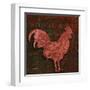 Rooster Damask 1-Diane Stimson-Framed Art Print