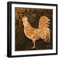 Rooster Damask 2-Diane Stimson-Framed Art Print